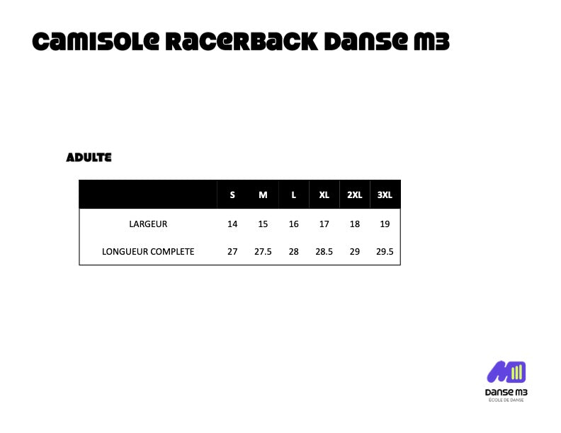 Danse M3 - Camisole style RacerBack
